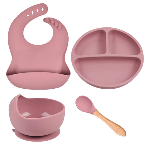 Set De Alimentación Silicona Platos Bebe-1