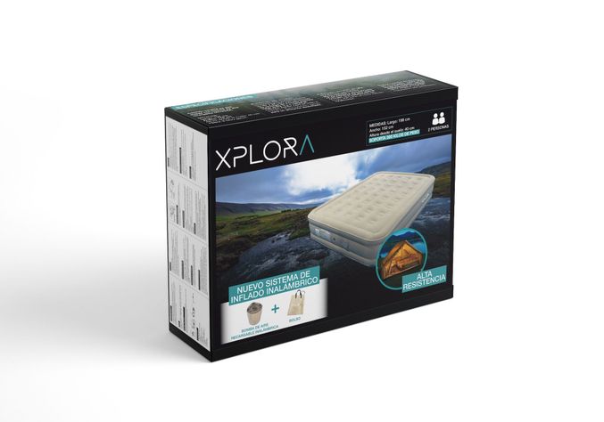 Colchón Inflable Inalámbrico Xplora Eléctrico Bomba Recargable 2 Plazas-7