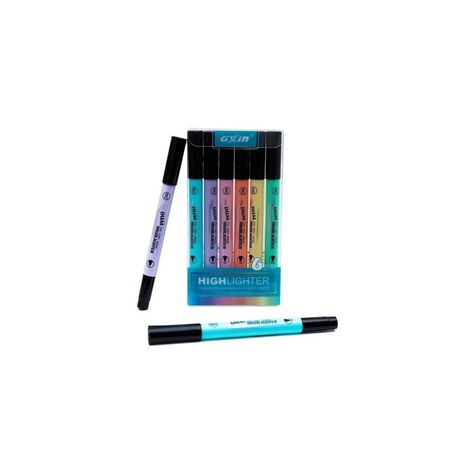 Destacadores Doble Punta Set 6 Unidades Pastel-0