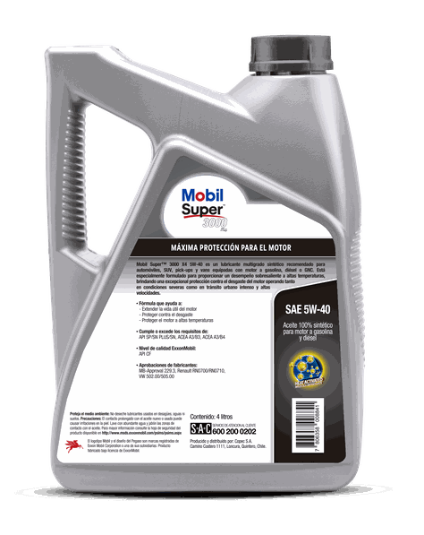 Aceite motor Mobil SUPER 3000 XE4 5W-30, 4lt-1