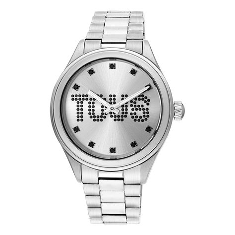 Reloj analógico con brazalete de acero y cristales T-Logo-0