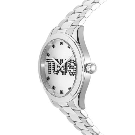 Reloj analógico con brazalete de acero y cristales T-Logo-1