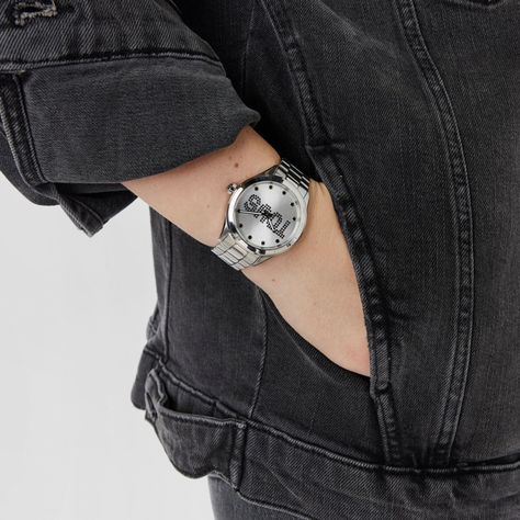 Reloj analógico con brazalete de acero y cristales T-Logo-5