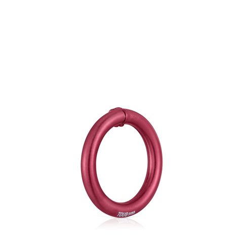 Anilla mediana de plata en color rojo Hold-2