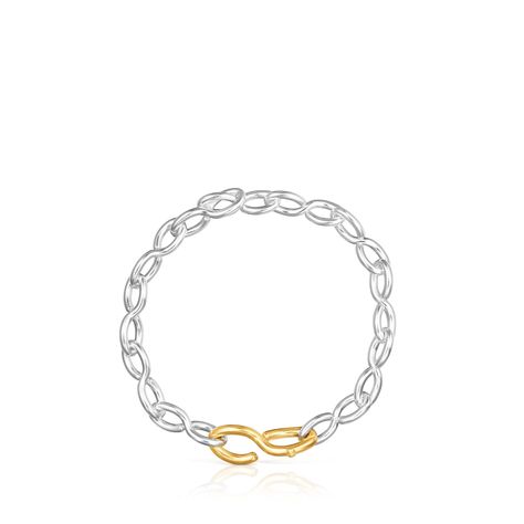 Pulsera de plata y plata vermeil Bent Tous-1