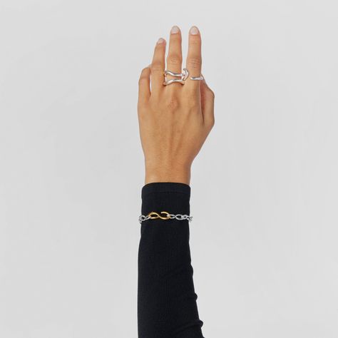 Pulsera de plata y plata vermeil Bent Tous-5