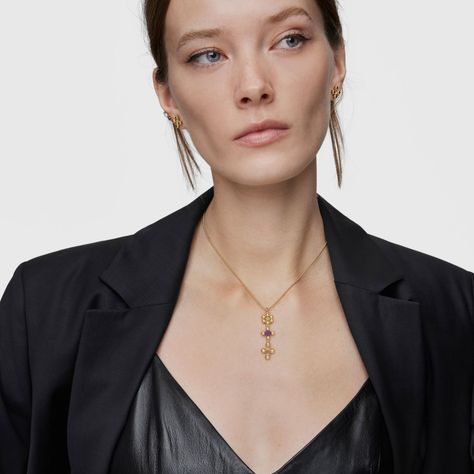 Collar con baño de oro 18 kt sobre plata y gemas Sugar Party-4