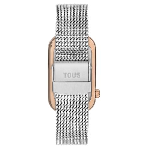 Reloj analógico bicolor con silueta corazón y brazalete de acero T-Band Club-2