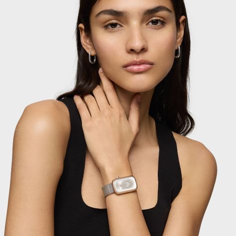 Reloj analógico bicolor con silueta corazón y brazalete de acero T-Band Club-3