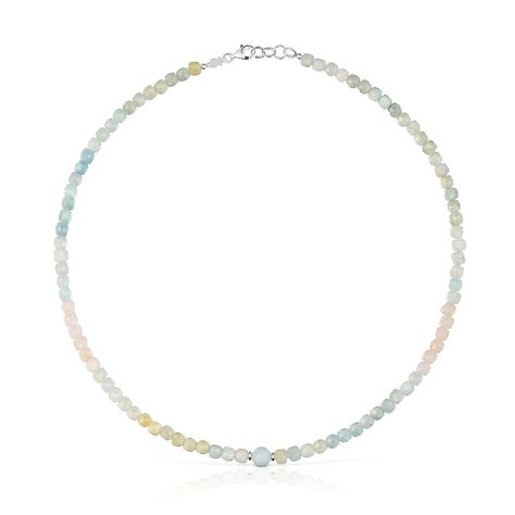 Collar corto de plata y berilos multicolor Basic Colors-3