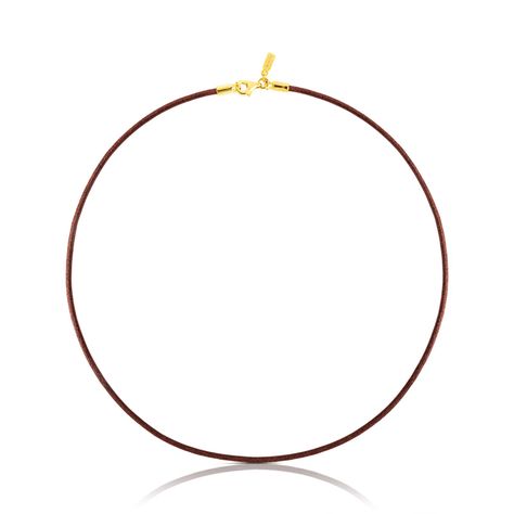 Collar Chokers de Cuero Marrón Tous-0