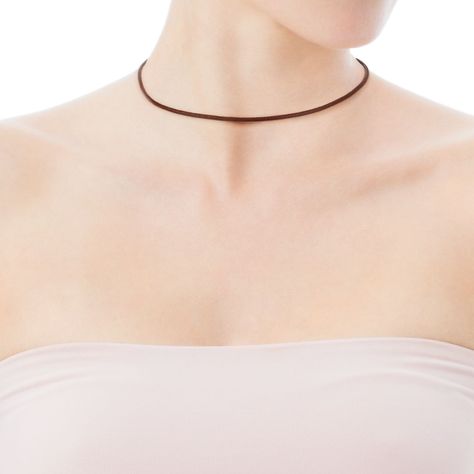 Collar Chokers de Cuero Marrón Tous-3