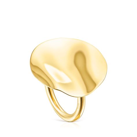 Anillo Nenufar pétalo de plata vermeil Tous-0
