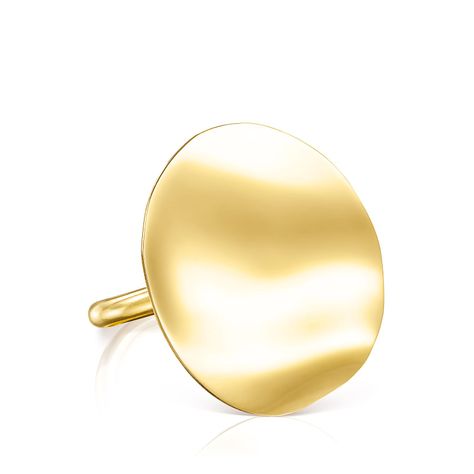 Anillo Nenufar pétalo de plata vermeil Tous-1