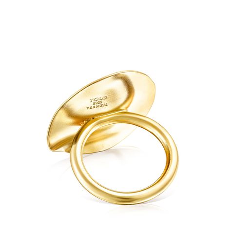 Anillo Nenufar pétalo de plata vermeil Tous-2