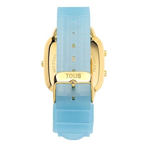 Reloj digital con correa de silicona azul D-Logo Fresh Tous-2