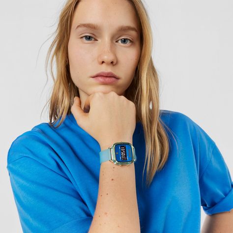 Reloj digital con correa de silicona azul D-Logo Fresh Tous-3