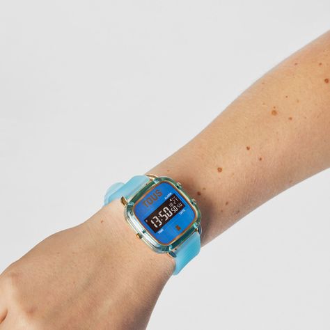 Reloj digital con correa de silicona azul D-Logo Fresh Tous-4