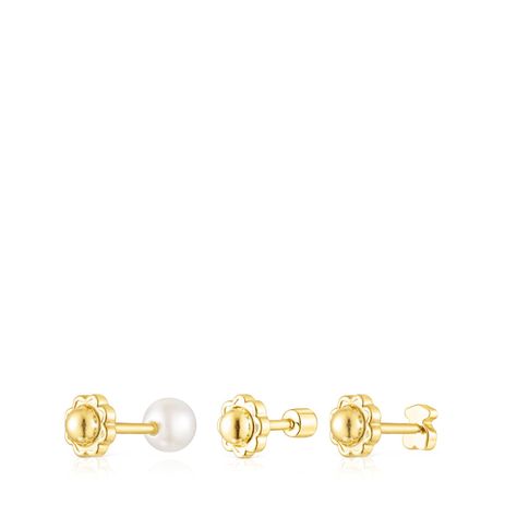 Pack de Piercings de oro, diamante y perla TOUS Pearl-2