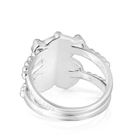 Anillo grande de plata con motivo oso TOUS Grain-2