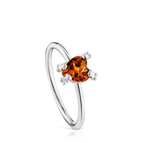 Anillo corazón de plata y citrino Color Pills-0