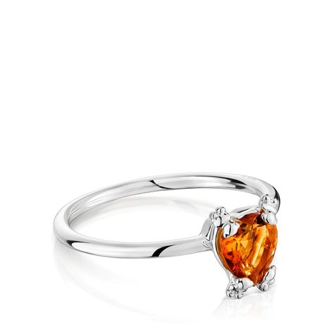 Anillo corazón de plata y citrino Color Pills-1