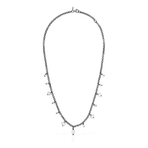 Collar de plata dark silver y perlas Virtual Garden Tous-1