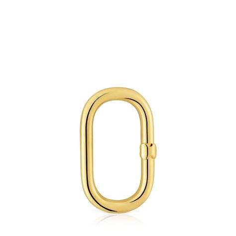 Anilla grande con baño de oro 18 kt sobre plata Hold Oval-0