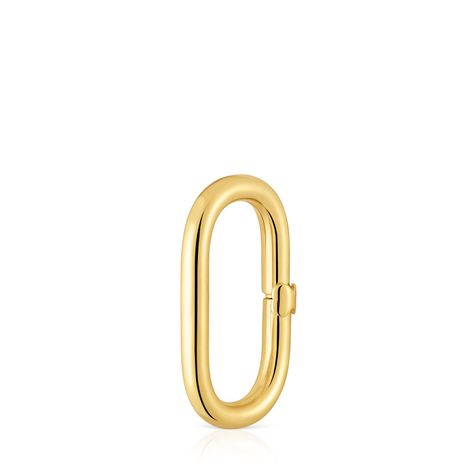 Anilla grande con baño de oro 18 kt sobre plata Hold Oval-1
