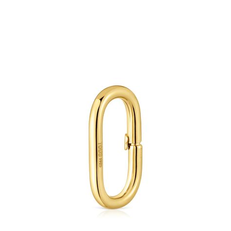 Anilla grande con baño de oro 18 kt sobre plata Hold Oval-2