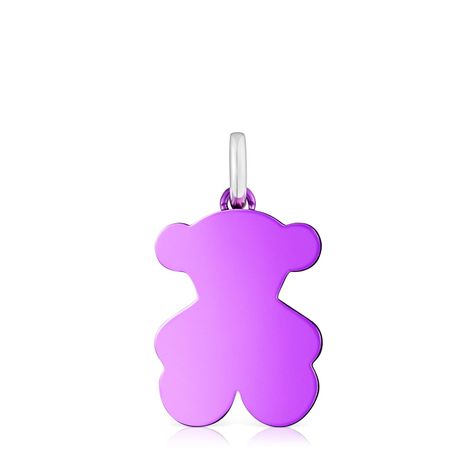 Colgante oso mediano de acero en color lila Sweet Dolls-0
