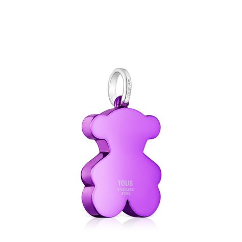 Colgante oso mediano de acero en color lila Sweet Dolls-2