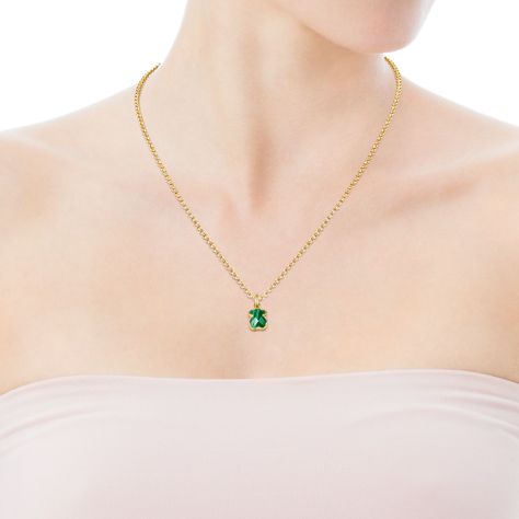 Colgante Icon Color de plata vermeil y malaquita Tous-3