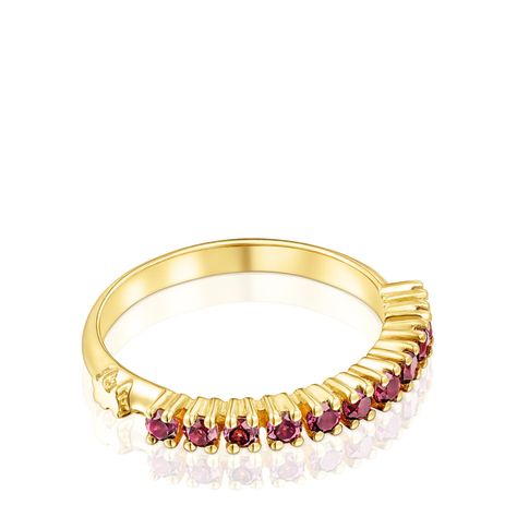 Anillo media alianza de plata vermeil  Straight Tous-1