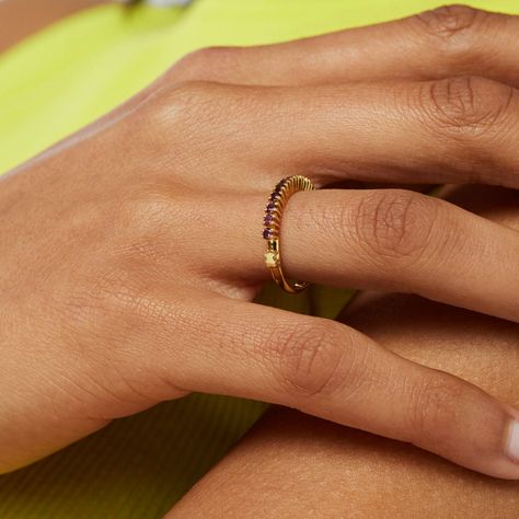 Anillo media alianza de plata vermeil  Straight Tous-4