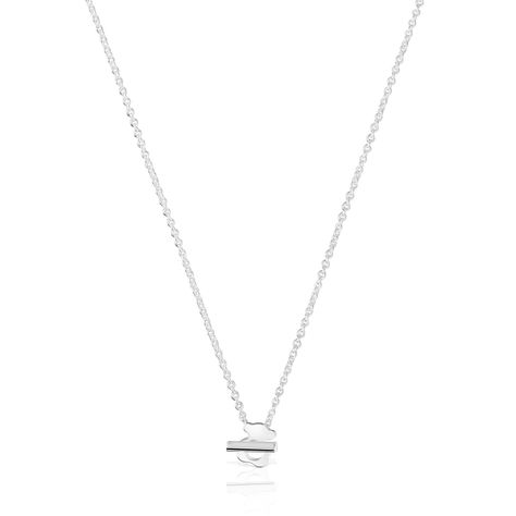 Collar corto oso de plata I-Bear-0