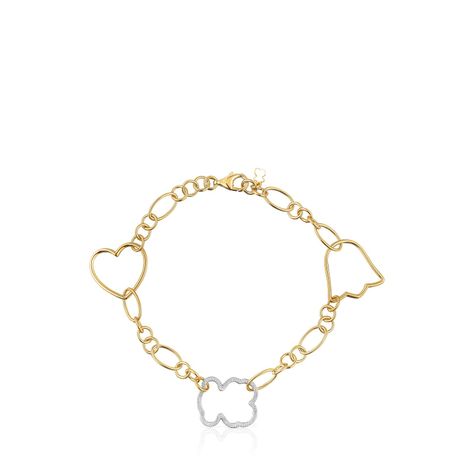 Pulsera cadena bicolor con motivos New Silueta-1