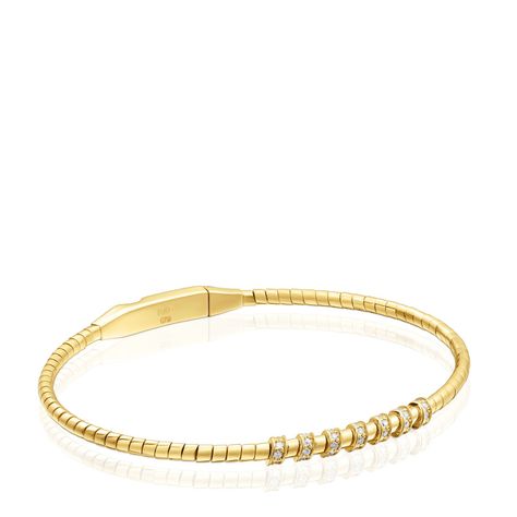 Pulsera esclava de oro y diamantes TOUS Basics-0