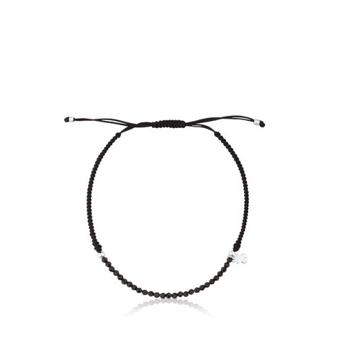 Pulsera Tous  Color de Plata y Cordón en color negro-2
