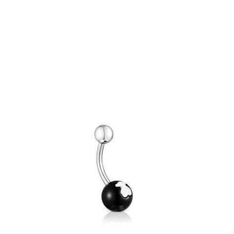 Piercing de ombligo de acero y ónix Icon Glass Tous-1