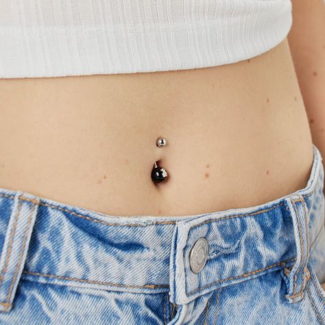 Piercing de ombligo de acero y ónix Icon Glass Tous-4