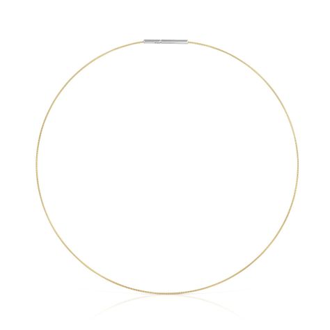 Collar de oro y acero Mesh Tube-0