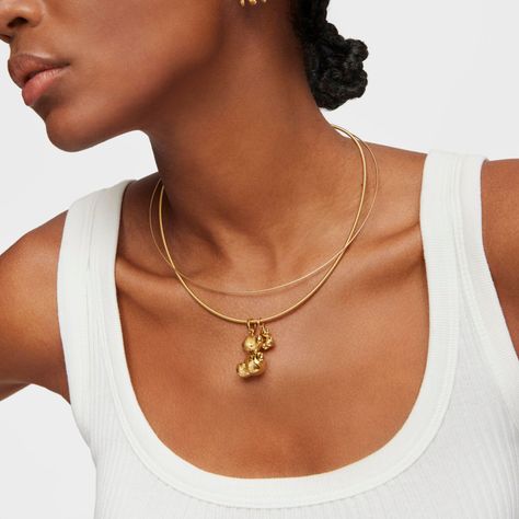 Collar de oro y acero Mesh Tube-3