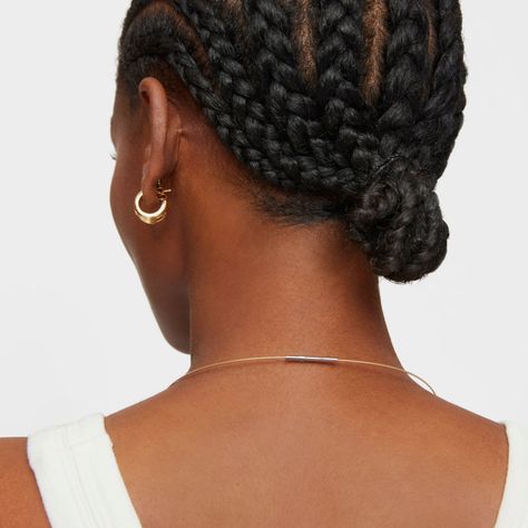Collar de oro y acero Mesh Tube-4