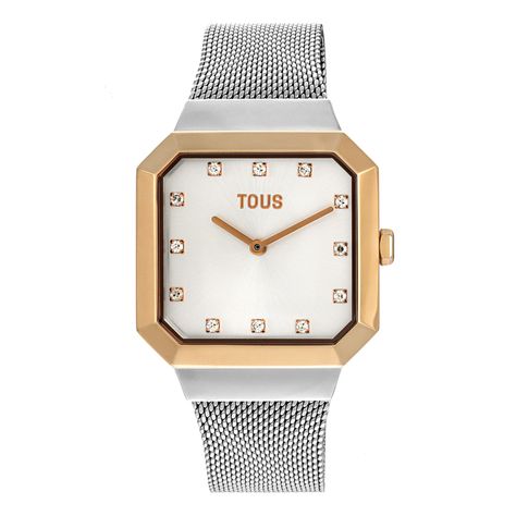 Reloj analógico con acero IPRG rosa y brazalete de acero-0