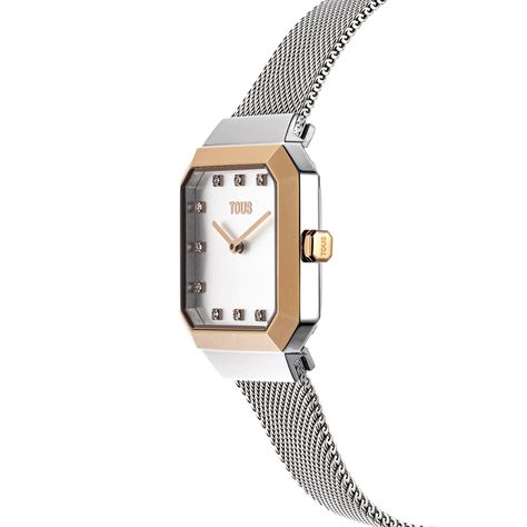 Reloj analógico con acero IPRG rosa y brazalete de acero-1