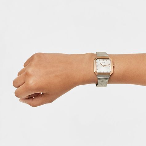 Reloj analógico con acero IPRG rosa y brazalete de acero-3