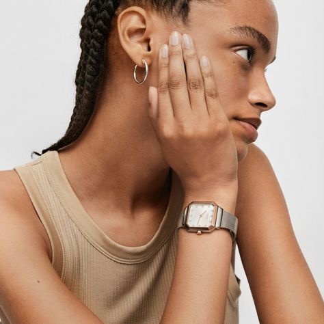 Reloj analógico con acero IPRG rosa y brazalete de acero-5