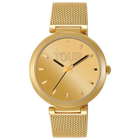 Reloj analógico con esfera dorada y brazalete dorado S-Mesh Mirror-0