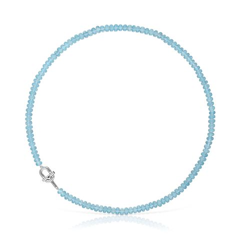 Collar de plata y calcedonia tratada azul TOUS MANIFESTO-0